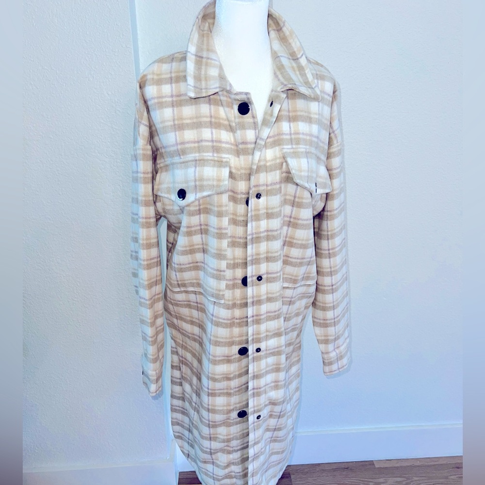 Altrd State long plaid shacket